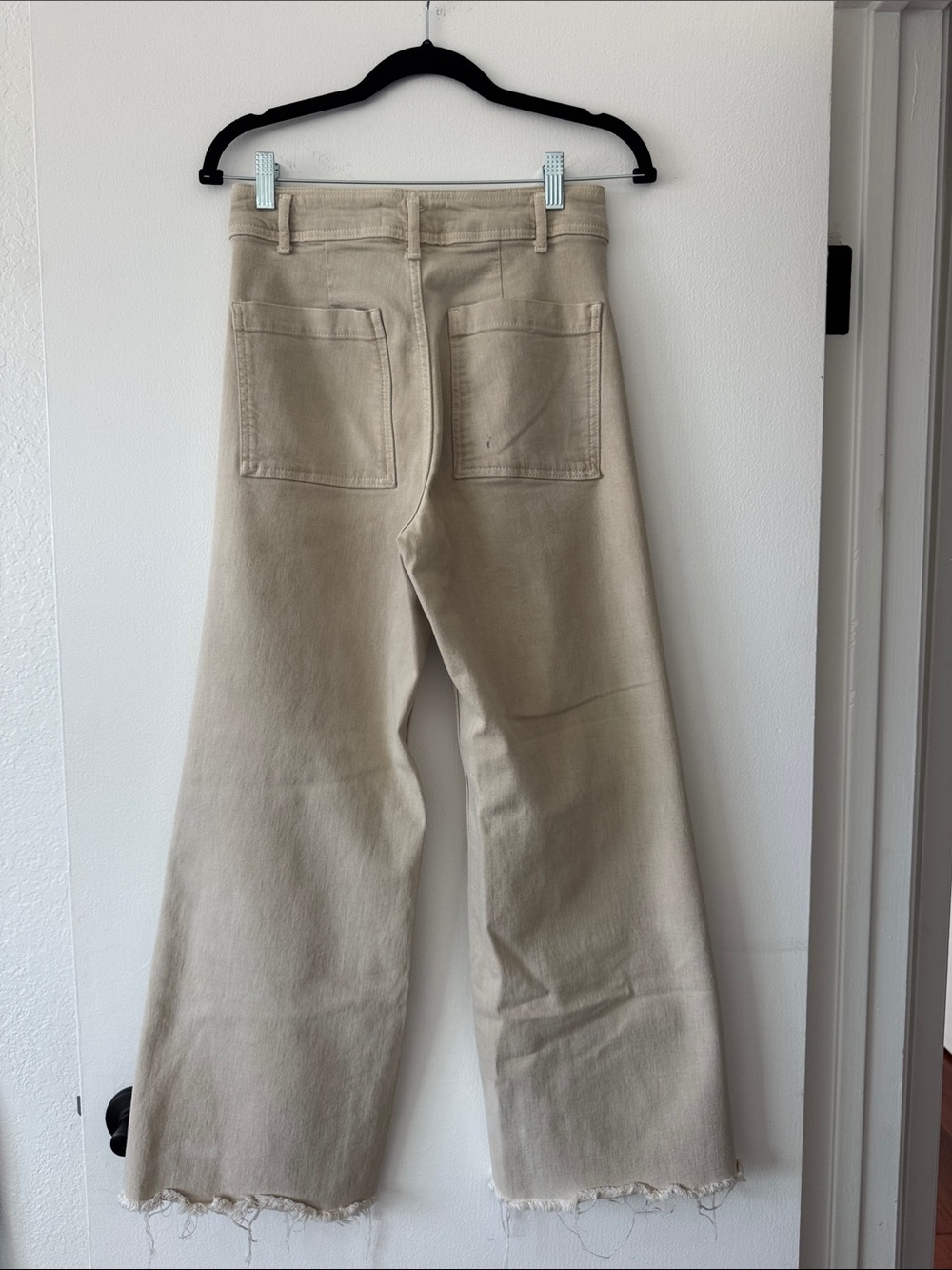 Zara Tan Wide Leg Denim Jeans | Women’s Size 6 | High Rise | Neutral - Picture 2 of 6